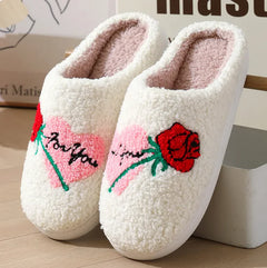 Women's Plush Valentine's Day House Slippers – Cozy & Stylish