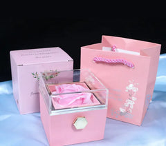 Rotating Soap Flower Rose Gift Box Creative Rotating Rose Jewelry Packaging Box Valentine's Day Gift For Women