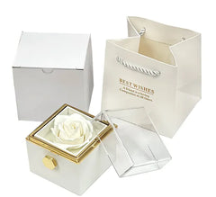 Rotating Soap Flower Rose Gift Box Creative Rotating Rose Jewelry Packaging Box Valentine's Day Gift For Women