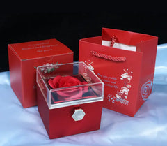 Rotating Soap Flower Rose Gift Box Creative Rotating Rose Jewelry Packaging Box Valentine's Day Gift For Women