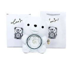 Rotating Bear Gift Box Rose Jewelry Box