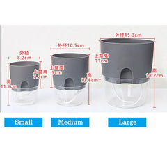 Transparent Double-Layer Self-Watering Flower Pot