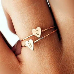 Personalized Initial Heart Ring