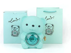 Rotating Bear Gift Box Rose Jewelry Box